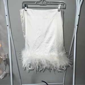 12th Tribe White Feather Satin Skirt
